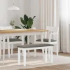 Banc 90 cm blanc bois massif caoutchouc vidaXL