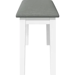 Banc 90 cm blanc bois massif caoutchouc vidaXL
