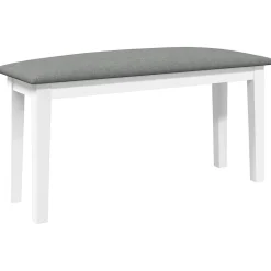 Banc 90 cm blanc bois massif caoutchouc vidaXL