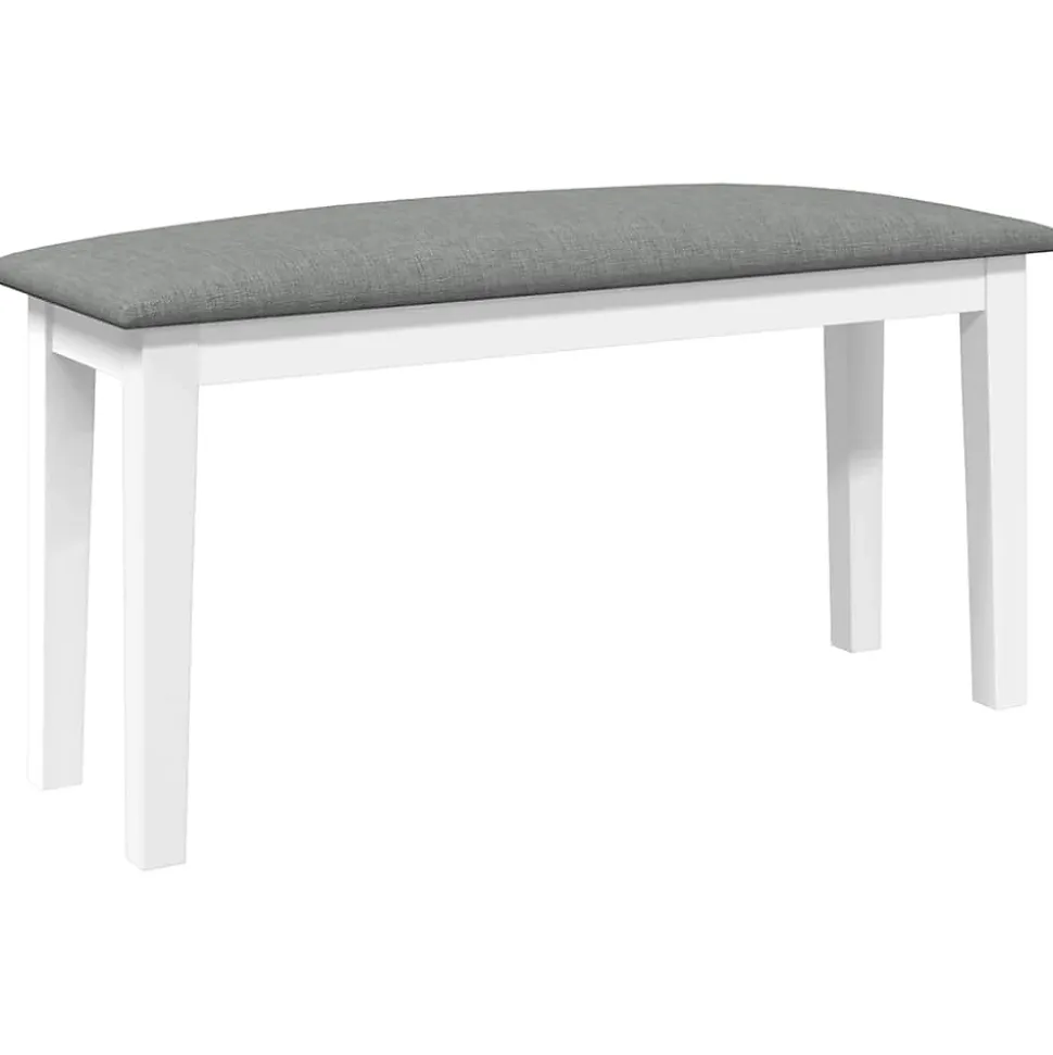 Banc 90 cm blanc bois massif caoutchouc vidaXL