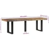 Banc 160 cm bois de récupération massif et acier vidaXL