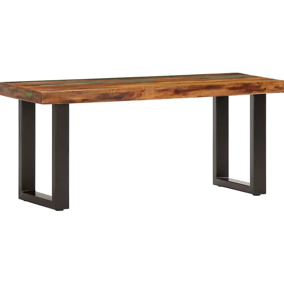 Banc 110 cm Bois de récupération solide et acier vidaXL