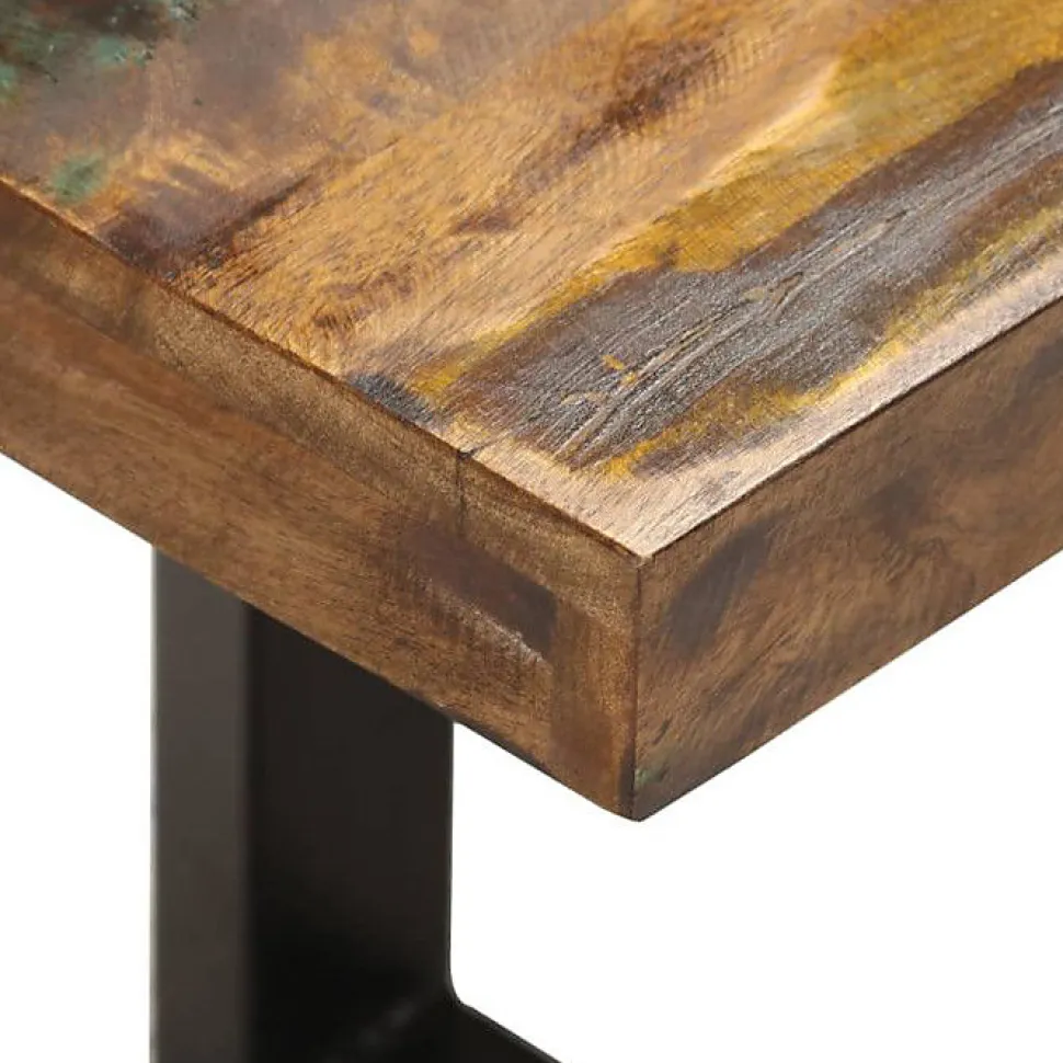 Banc 110 cm Bois de récupération solide et acier vidaXL