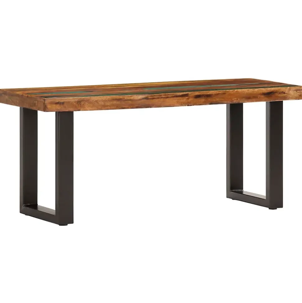 Banc 110 cm Bois de récupération solide et acier vidaXL