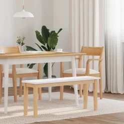 Banc 110 cm bois massif caoutchouc vidaXL