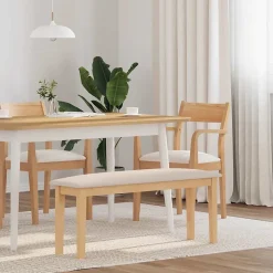 Banc 110 cm bois massif caoutchouc vidaXL