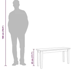 Banc 90 cm bois massif caoutchouc vidaXL