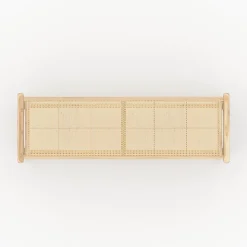 Banc 120 cm en bois de teck et cannage - Kuna