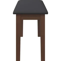 Banc 90 cm marron bois massif caoutchouc vidaXL