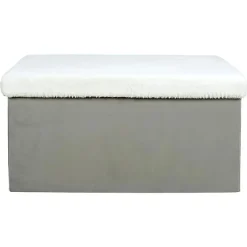 Banc & Coffre De Rangement "léo" 77cm Gris