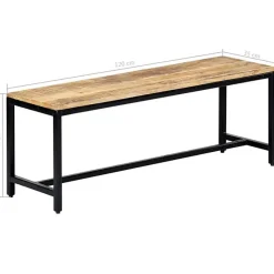 Banc à dîner 120 cm Bois de manguier massif brut vidaXL
