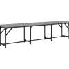 Banc à manger gris clair 186x32x45 cm acier et tissu vidaXL