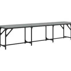 Banc à manger gris clair 186x32x45 cm acier et tissu vidaXL