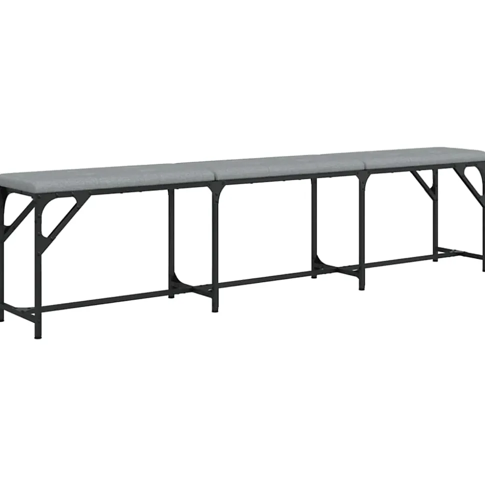 Banc à manger gris clair 186x32x45 cm acier et tissu vidaXL