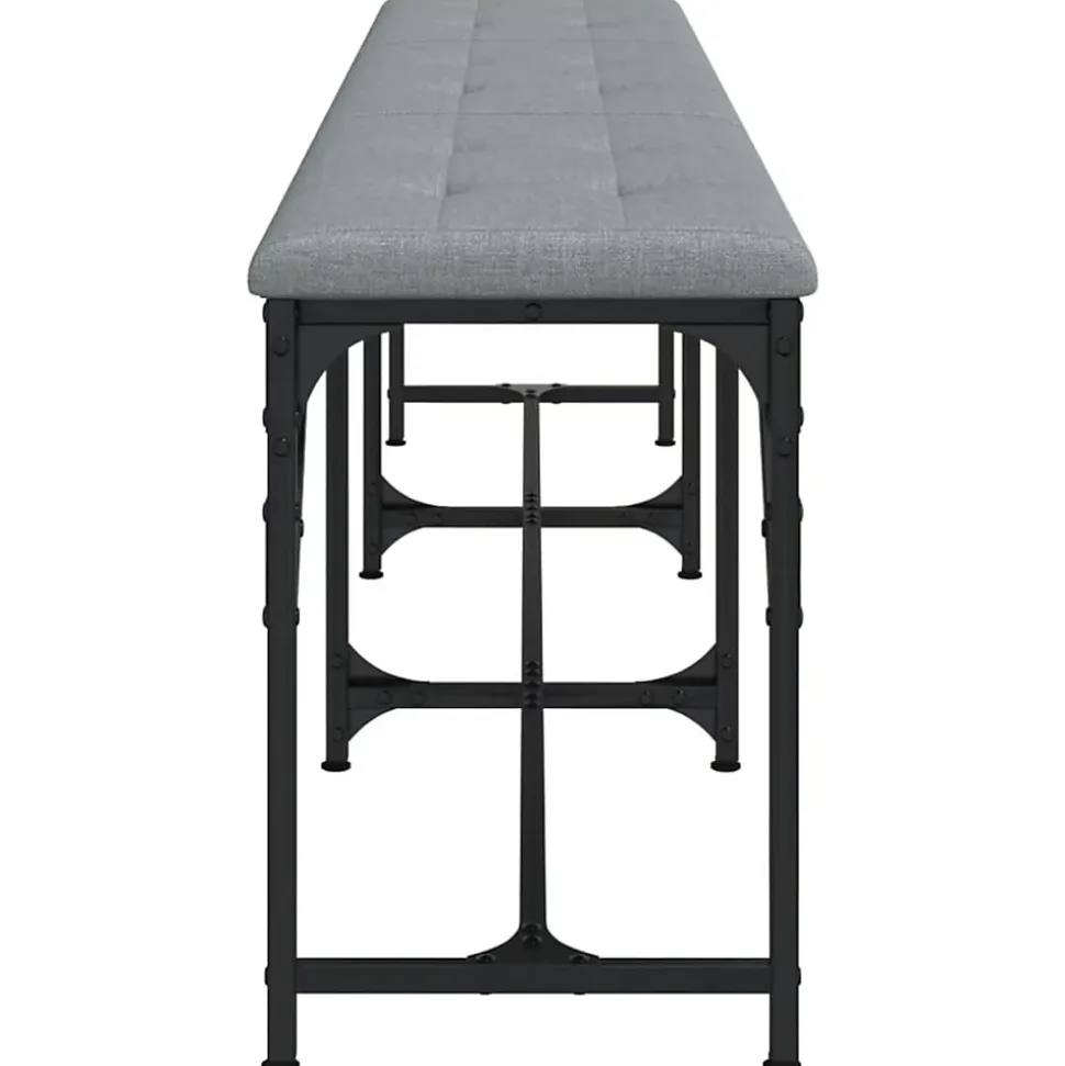 Banc à manger gris clair 186x32x45 cm acier et tissu vidaXL