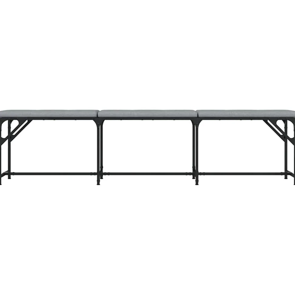 Banc à manger gris clair 186x32x45 cm acier et tissu vidaXL