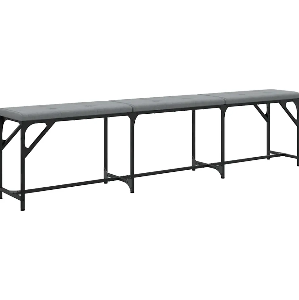 Banc à manger gris clair 186x32x45 cm acier et tissu vidaXL