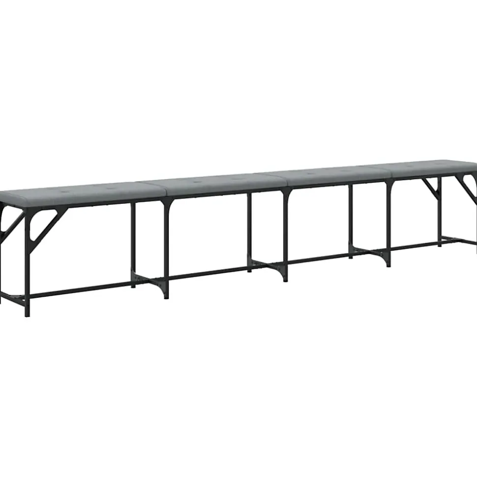 Banc à manger gris clair 248x32x45 cm acier et tissu vidaXL