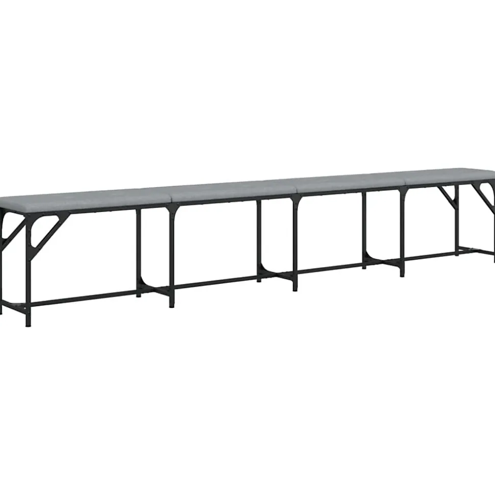Banc à manger gris clair 248x32x45 cm acier et tissu vidaXL