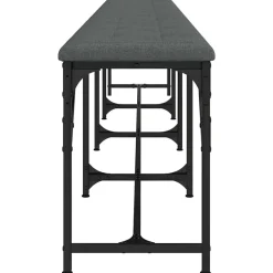Banc à manger gris foncé 248x32x45 cm acier et tissu vidaXL