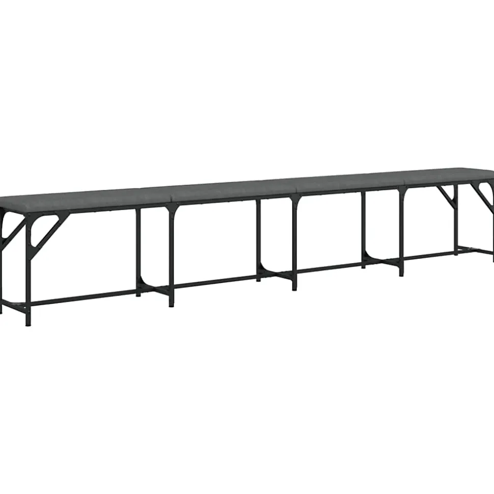 Banc à manger gris foncé 248x32x45 cm acier et tissu vidaXL