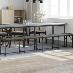 Banc à manger gris foncé 248x32x45 cm acier et tissu vidaXL