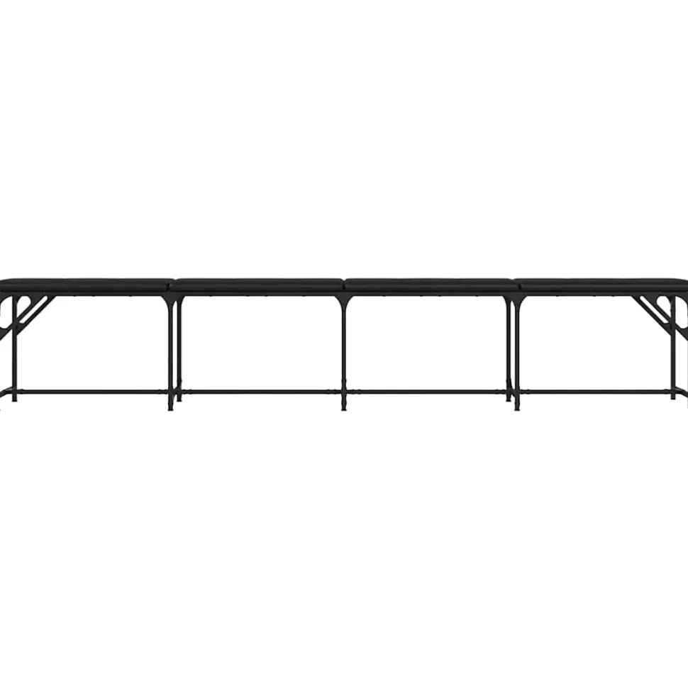 Banc à manger noir 248x32x45 cm acier et similicuir vidaXL