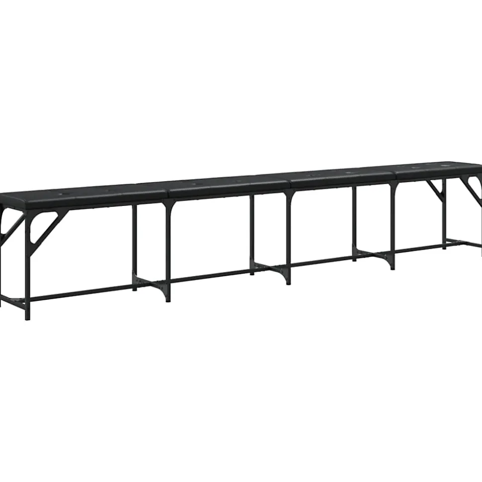 Banc à manger noir 248x32x45 cm acier et similicuir vidaXL