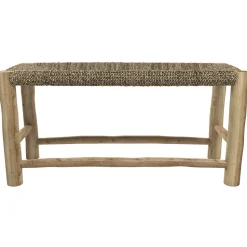 Banc 2 places 90 cm en jonc de mer et branche de teck - Jovan