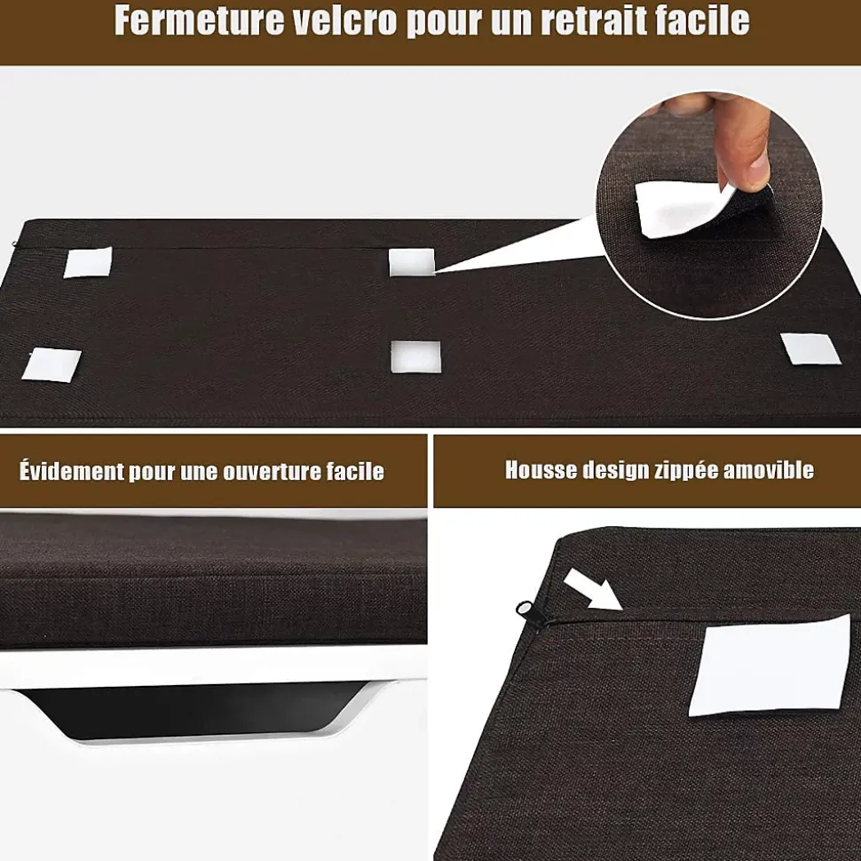 Banc a Chaussures avec Coussin Meuble a Chaussure Multifonctionnel en Bois Commode a Chaussures pour Entree