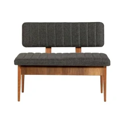 Banc Arielli, Banc polyvalent, Sièges pour les invités, Coffre multifonctionnel, 110x40h85 cm, Noyer et Anthracite