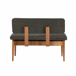 Banc Arielli, Banc polyvalent, Sièges pour les invités, Coffre multifonctionnel, 110x40h85 cm, Noyer et Anthracite