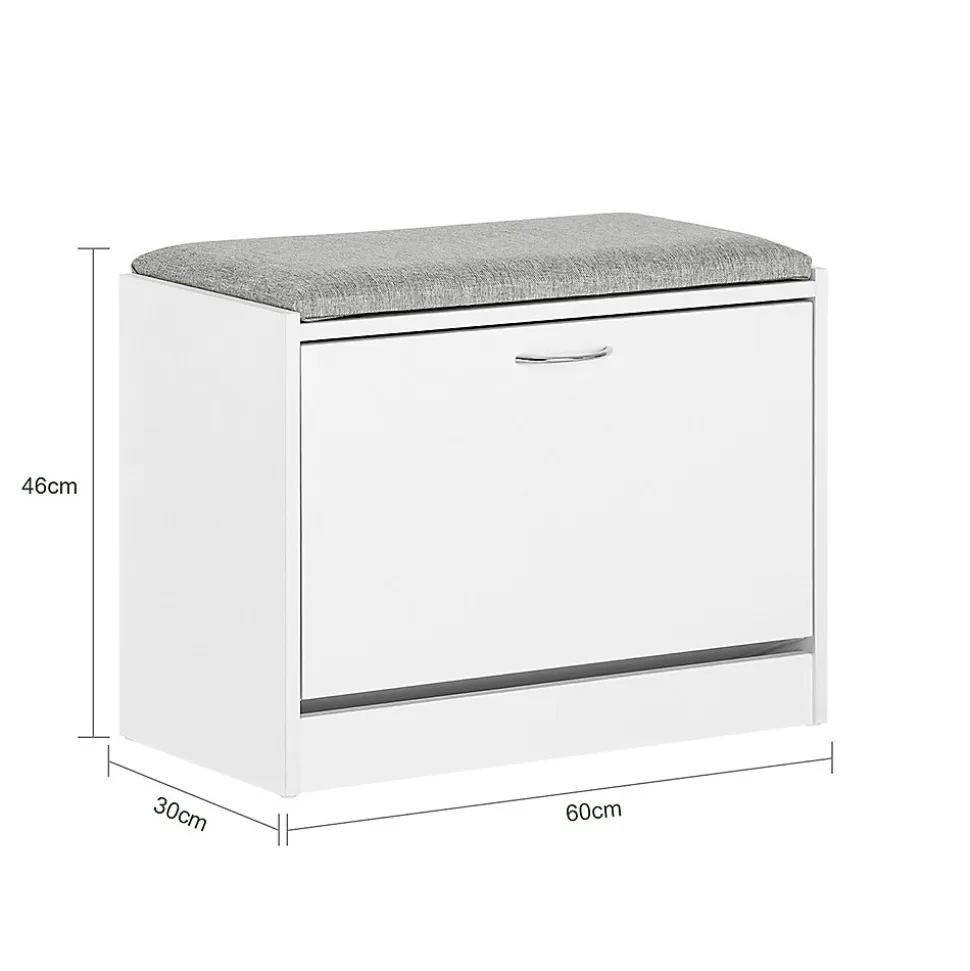 Banc Armoire à Chaussures 1 abattant avec Coussin Meuble d'entrée Coffre, FSR16-HG, SoBuy