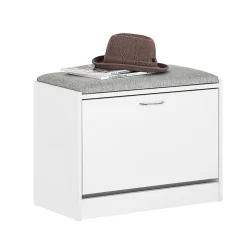 Banc Armoire à Chaussures 1 abattant avec Coussin Meuble d'entrée Coffre, FSR16-HG, SoBuy