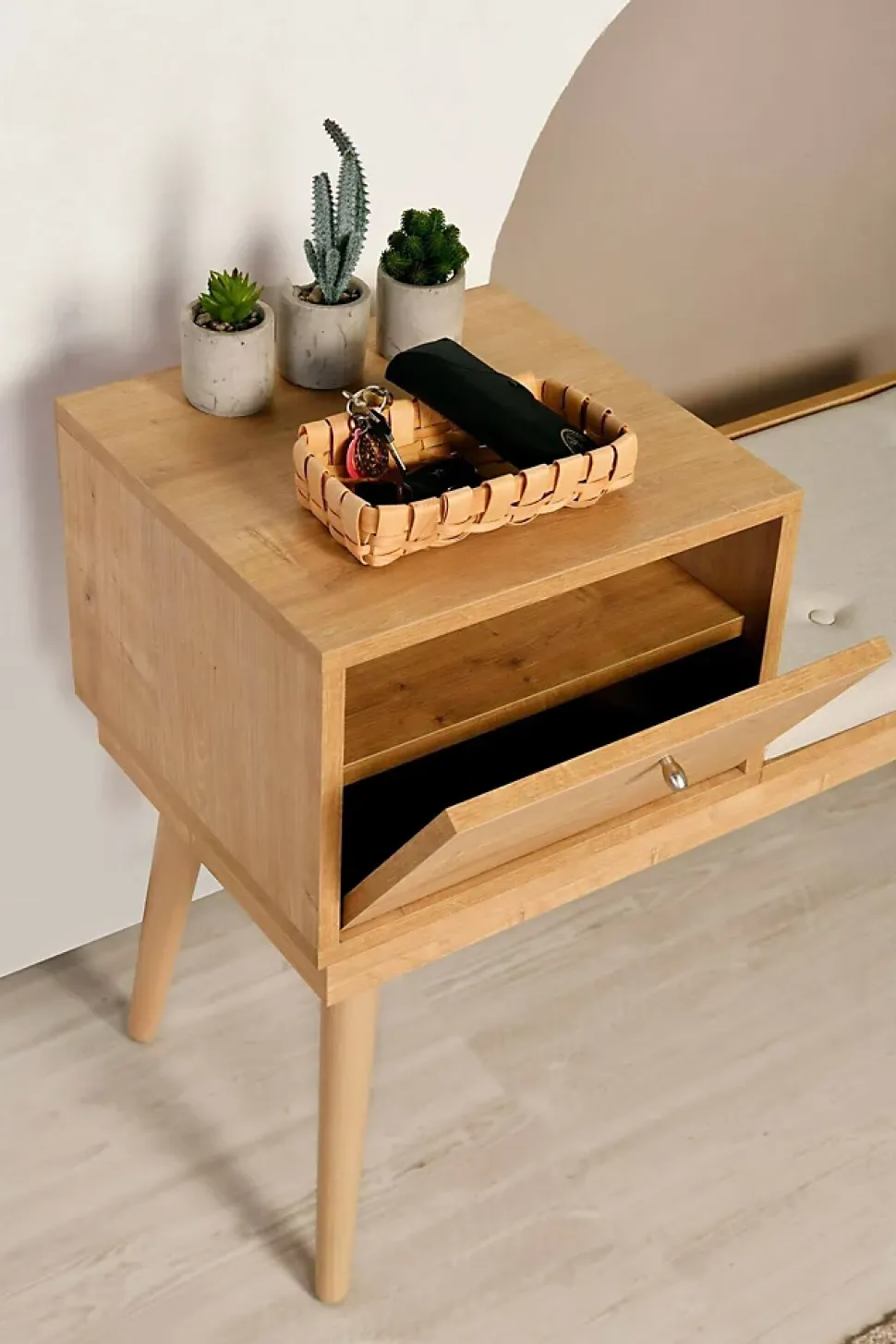 Banc Asolo, Banc polyvalent, Sièges pour les invités, Coffre multifonctionnel, 40x105h45 cm, Chêne et Crème