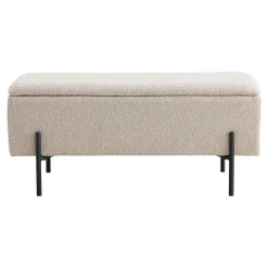 Banc avec Rangement Watford, Beige, Polyester, 36,5x95x42 cm, Seven Design