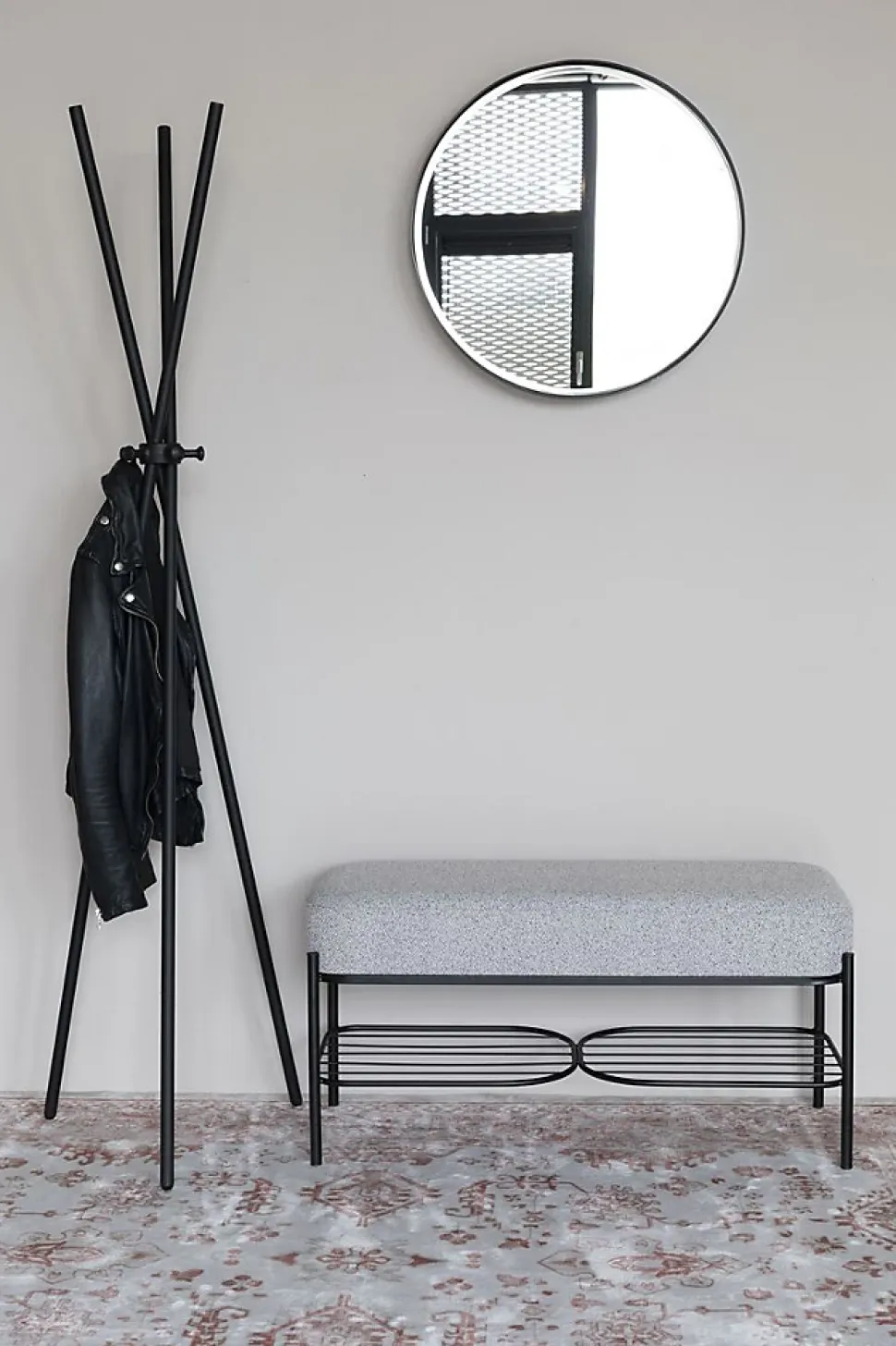 Banc, Banc Milou en tissu gris, BOITE A DESIGN