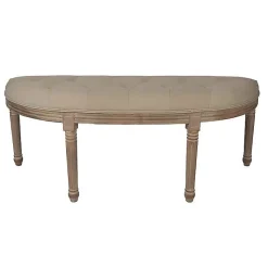 Banc beige marron bois 125x41x48cm