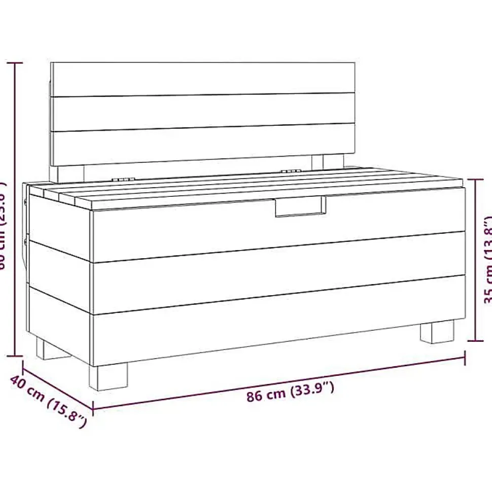 Banc bois massif d'acajou 86x40x60 cm vidaXL