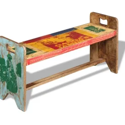Banc Bois massif recyclé 100x30x50 cm vidaXL