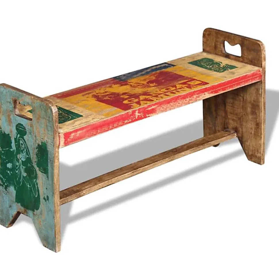 Banc Bois massif recyclé 100x30x50 cm vidaXL