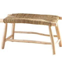 Banc bois naturel Japandi (40x80 cm - Naturel)