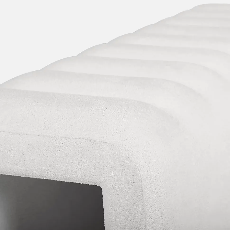 Banc. bout de lit blanc contemporain en tissu