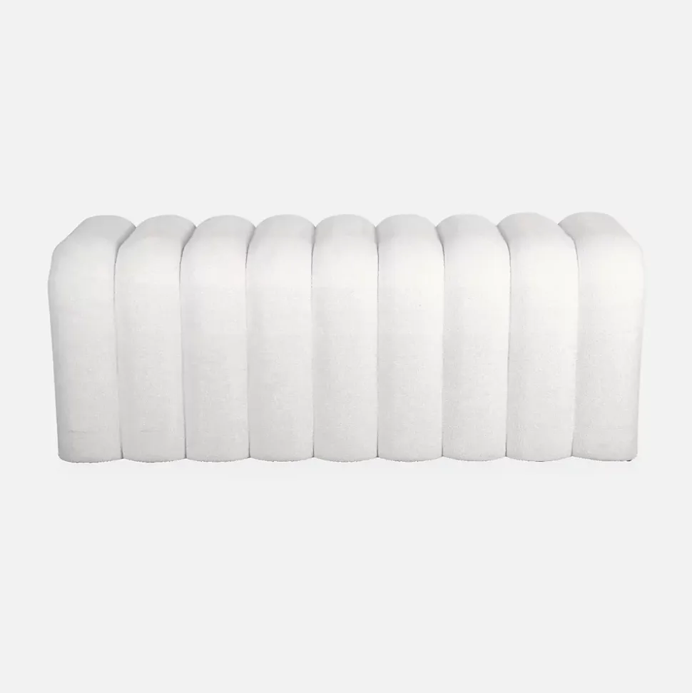 Banc. bout de lit blanc contemporain en tissu