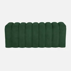 Banc. bout de lit contemporain en tissu vert foncé