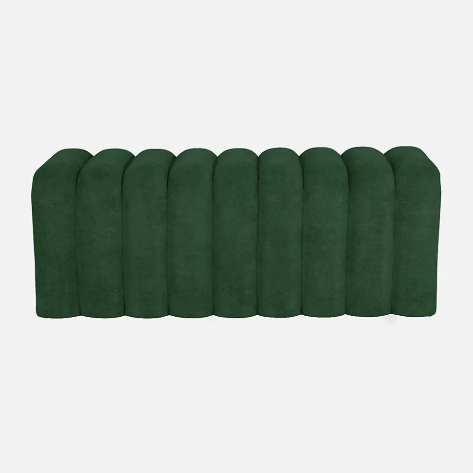 Banc. bout de lit contemporain en tissu vert foncé