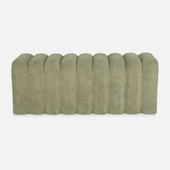 Banc. bout de lit vert contemporain en tissu