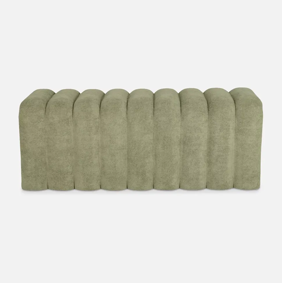 Banc. bout de lit vert contemporain en tissu