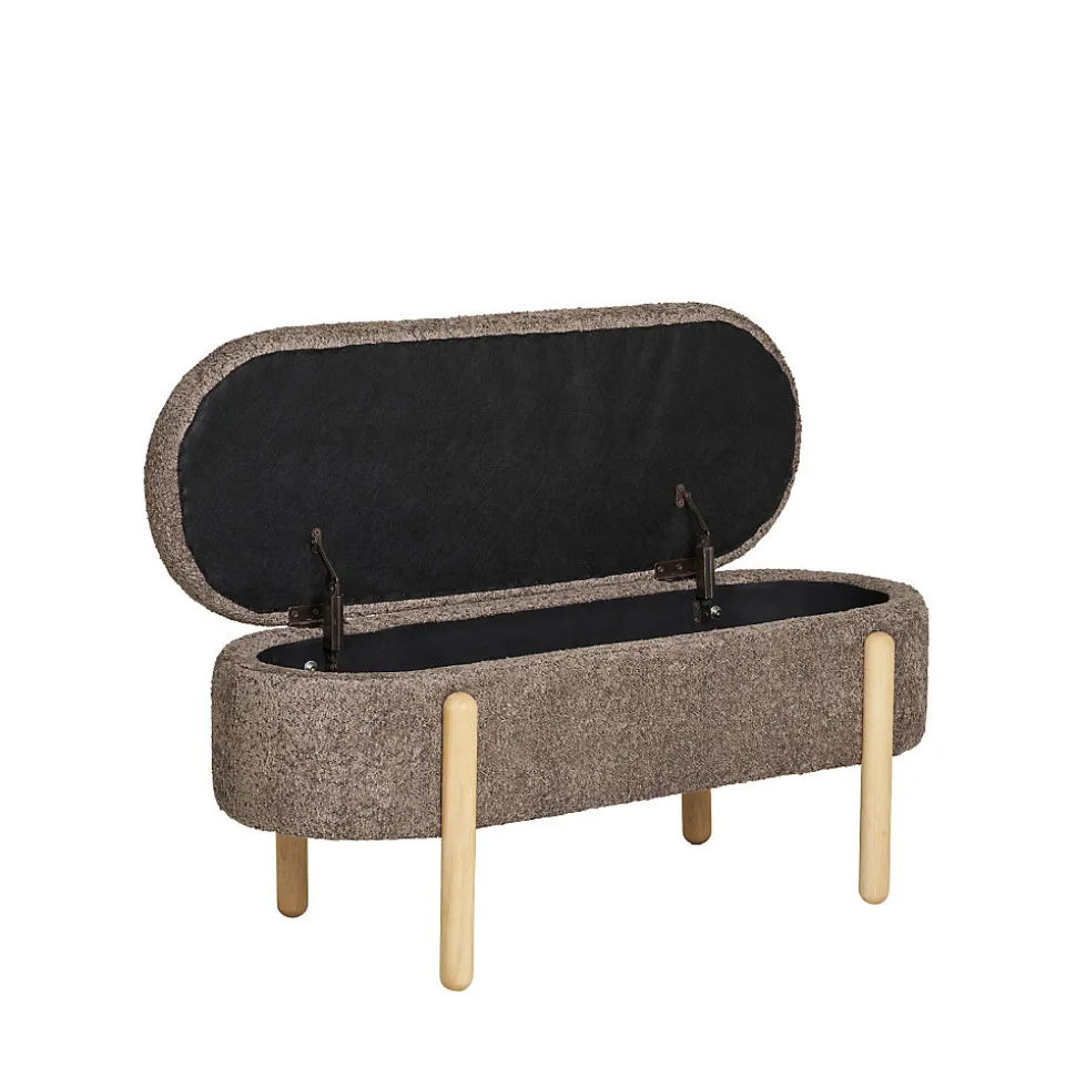 Banc Branca avec Rangement Élégant en Bois Marron et Naturel - HN1237