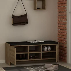 Banc chaussures 2 portes et 2 niches L110 cm - Zulla